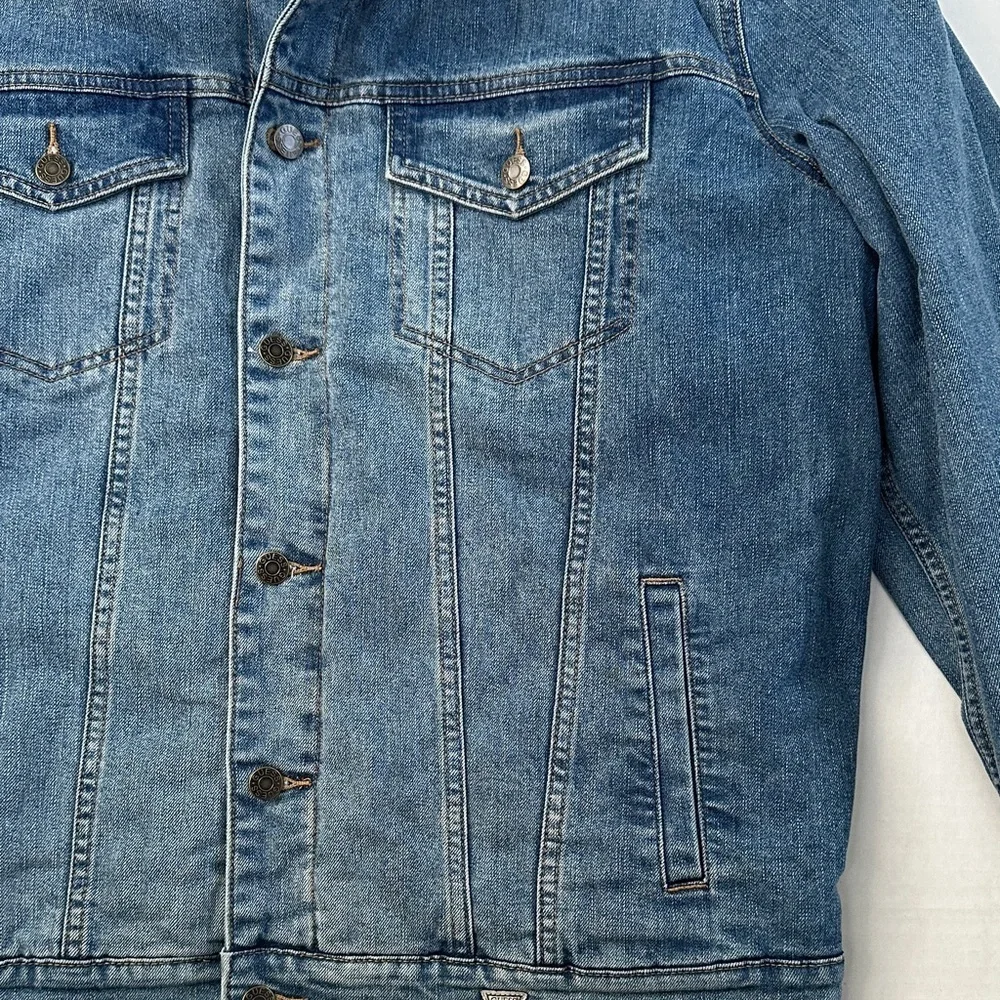 New Guess Denim Jacket with Sherpa Collar SZ XXL